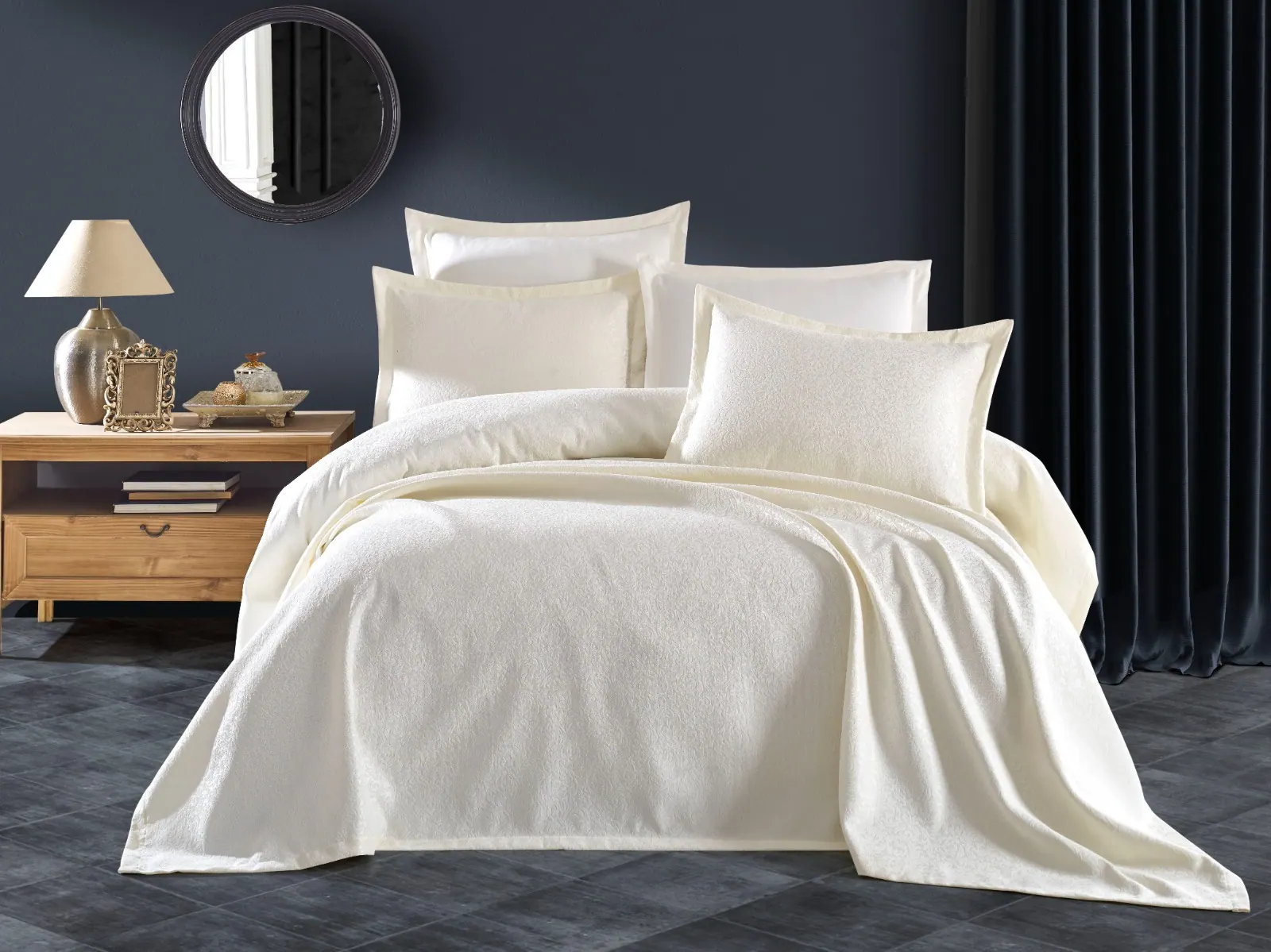 Floransa Bedspread Set — Cream