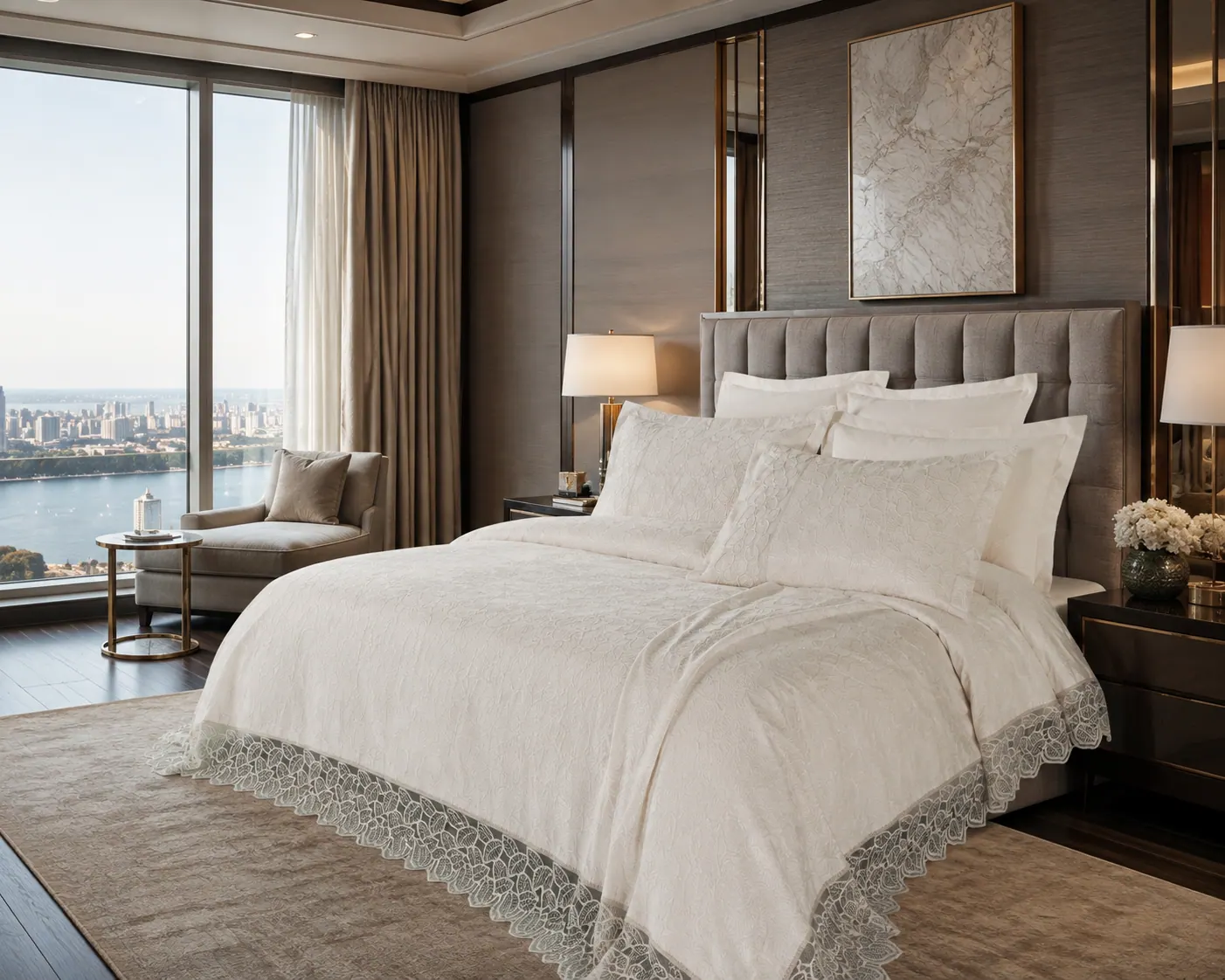 Kösem Bedspread Set — Cream