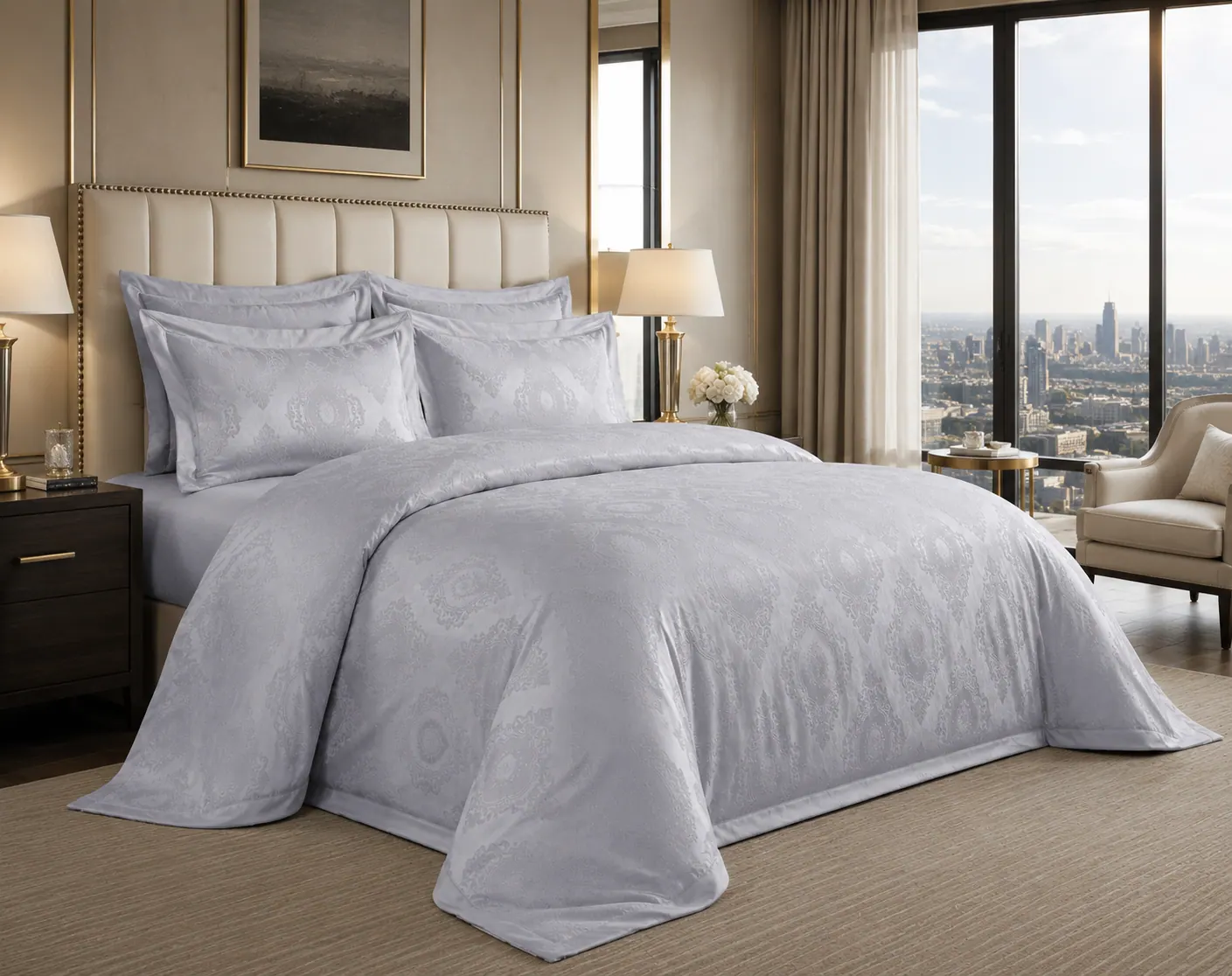 Miray Bedspread Set — Grey