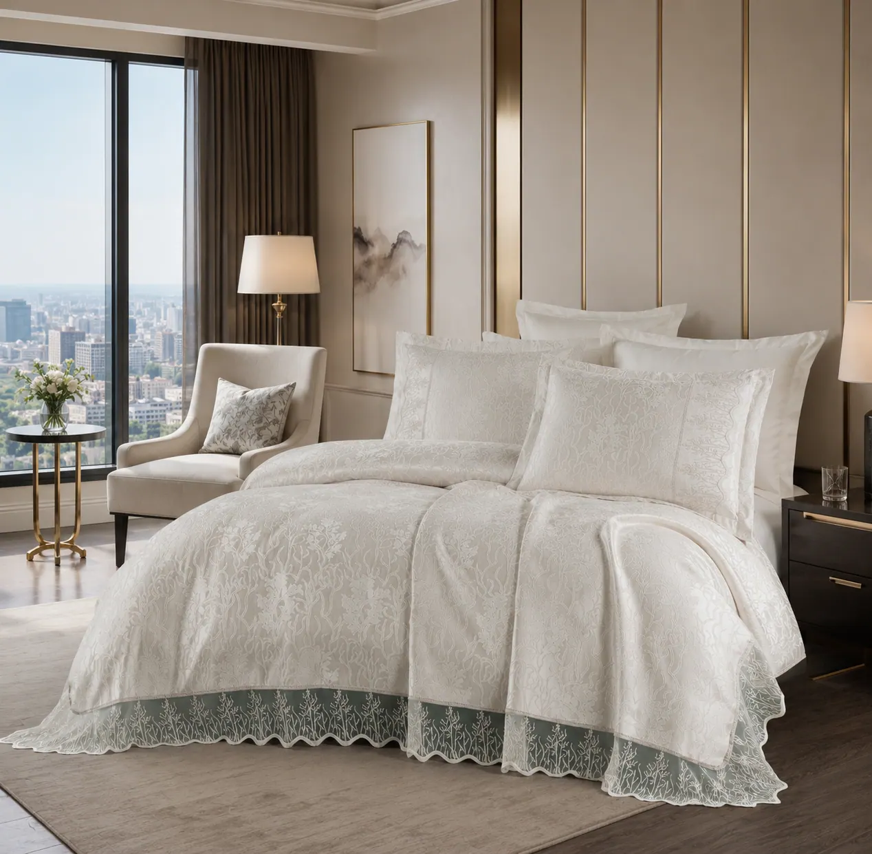 Zelen Bedspread Set — Cream