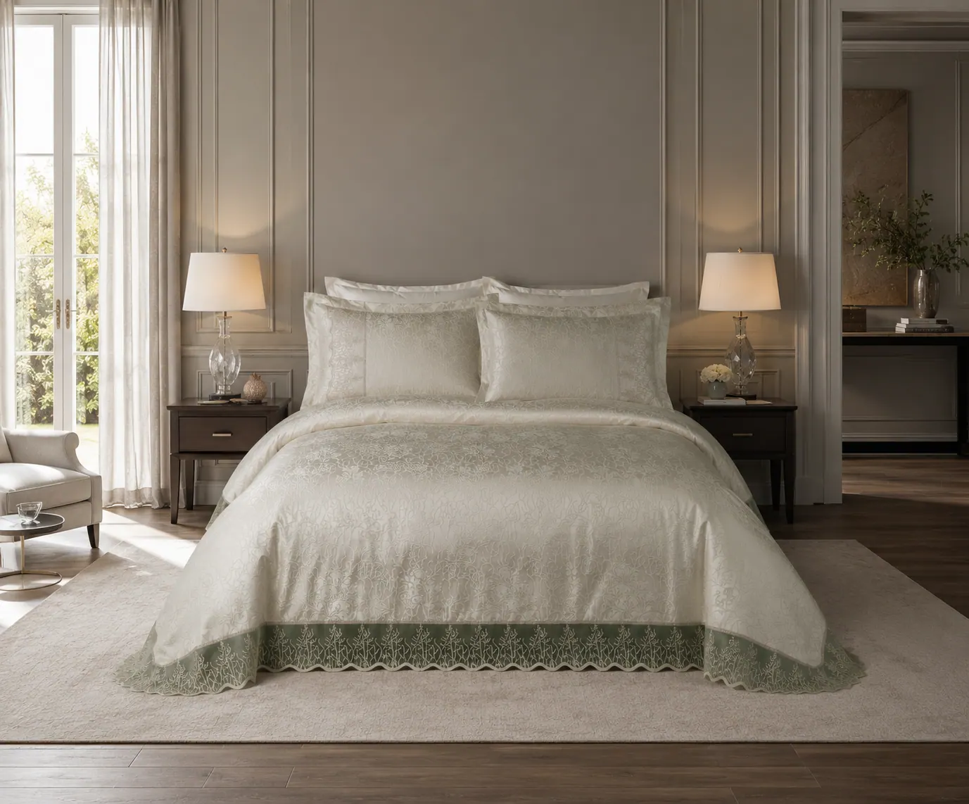 Zelen Bedspread Set — Beige